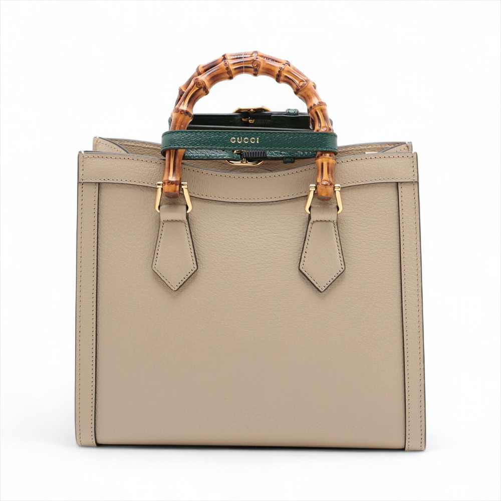Gucci Diana Bamboo Beige Leather Handbag